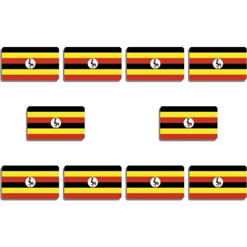 10Pcs Uganda Flag Brooch Pride Flag Pin For Women And Men Art Resin Patriotism Badges