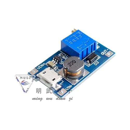10PCS 2a boost board DC-DC boost module wide voltage input 2/24V up 5/9/12/28V adjustable MT3608