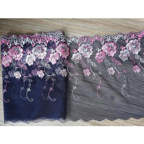 2Yards Embroidered Lace Trim Green Pink Purple Applique Sewing Fabric Underwear Lingeire Bra Trimmings Clothing Accessories