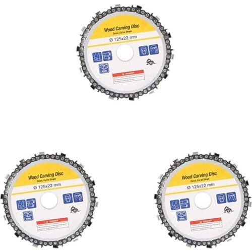 3Pcs 5 Inch 14 Tooth Grinder Chainsaw Disc for Cutting Wood Saw Blade Chain Circular 125X22mm