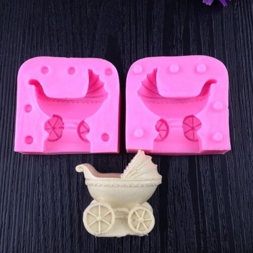 3D stereo baby carriage candy cake decoration liquid silicone mold chocolate baking tool WMJ-712