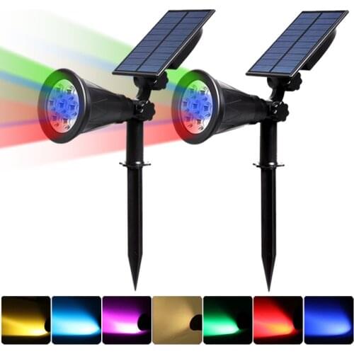 4/7LED Solar Projection Lamp Waterproof Landscape Light Solar Outdoor Lights Led RGB Wall Light Garden Lighting Solar Spotlights