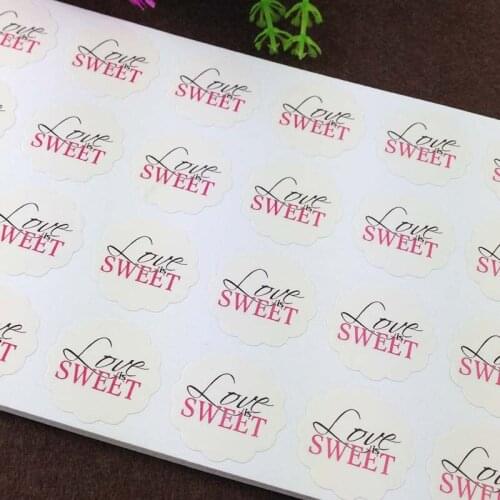 5000PCS/Lot 3cm printing"LUVE SWEET"lace paper Adhesive Labels sealing Stickers packaging For Jewelry/Box/gift/car/envelope