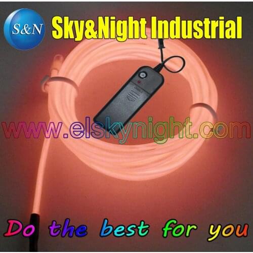 7 Set / Lot) Orange Color-5M Flexible Neon Light EL Wire Rope Tube with Controller +Free Shipping