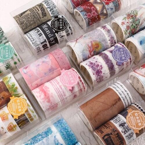 7 pcs/set How Time Flies Washi Tape Set Decorative Scrapbooking Diy Masking Tape Pack Lot Stationery Set