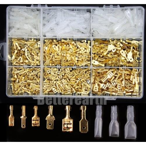 720/360PCS 2.8/4.8/6.3mm Female and male Crimp Terminal Connector Gold Brass/Silver Car Speaker Electric Wire Connectors Set