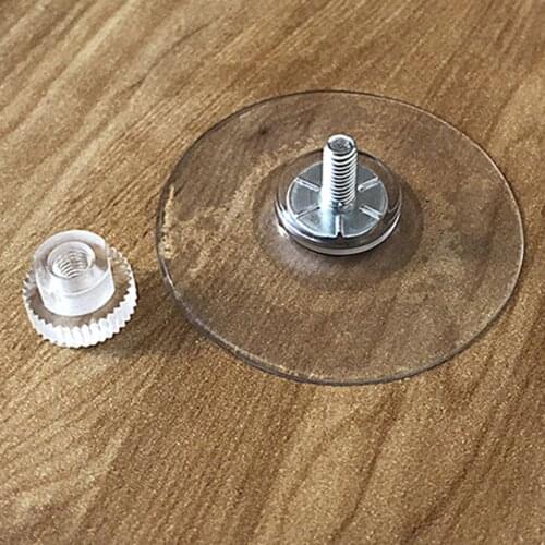 8PCS Sucker Cup Suction Hook Plastic Sucker Pad Holder 40mm Silicone Round Strong Transparent With Knurled Nut For Daily Hanging