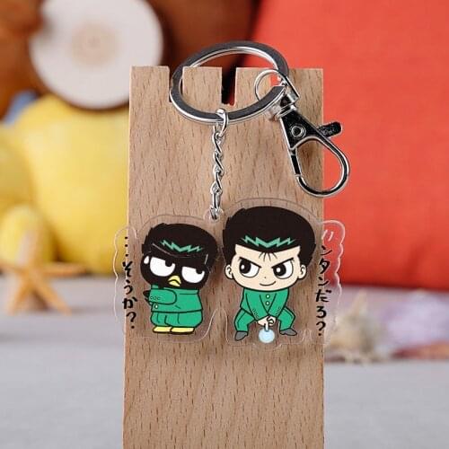 AnimeYuYu Hakusho acrylic key chain Urameshi Yuusuke Kuwabara Kazuma 6cm Keyrings Key Holder fans