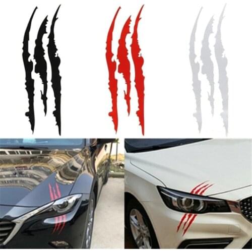 Car Reflective Monster Sticker Black/White/Red Scratch Stripe Claw Marks Car Auto Headlight Vinyl Decal Car Styling