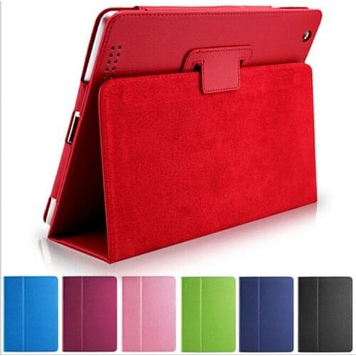 PU Leather Cover for Apple iPad 2 3 4 iPad2 iPad3 iPad4 Case Coque Capa Funda Litchi pattern Stand Slim smart cover for iPad 4