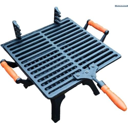 Cast-iron barbecue grill charcoal BBQ grill heating stove outdoor picnic barbecue party villa courtyard decoration Rectangular