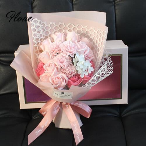 2020 Valentines Day Gift 19 Rose Soap Bouquet wedding decoration Gift Box Christmas Birthday Gift for girlfriend wife
