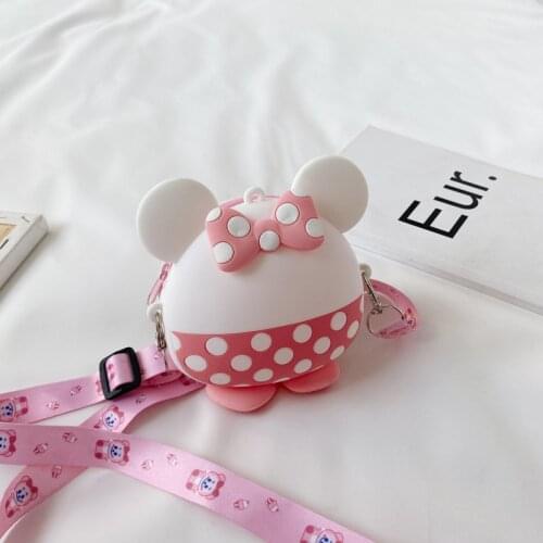 Disney Silicone Mickey Minnie Childrens Bag Mini Shoulder Bag Korean Cartoon Girls Messenger Bag Baby Coin Purse