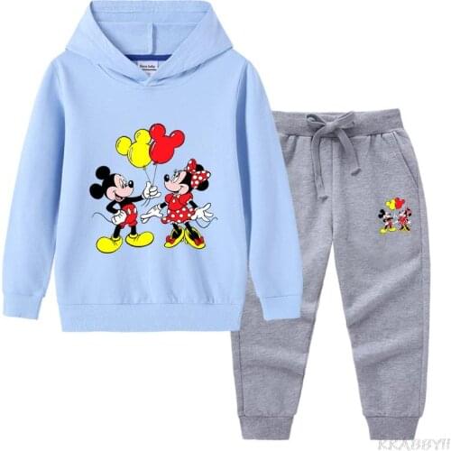 Disney Mickey Mouse Kids Sweatshirts Fashion Kids Hooded Baby Toddler Girls Coat Kids Clothes Boys Casual Tees Sportswear