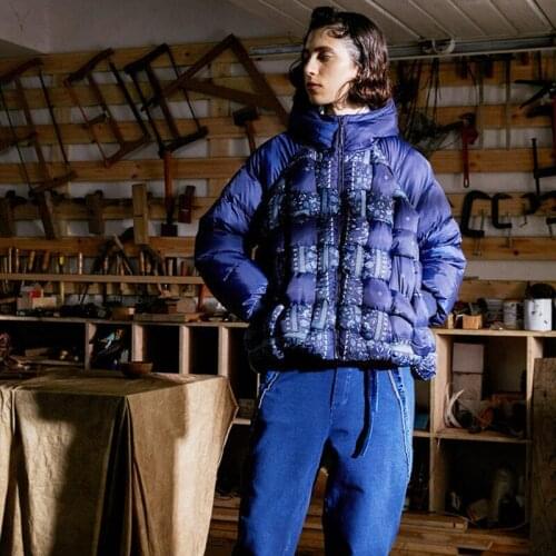 Design Winter Original Women puffer coat Casual Loose Print Thick Warm Hooded Dark Blue Short White Duck Down Jacket doudoune