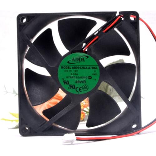 For ADDA AD0912UX-A7BGL 9225 12V 0.50A CPU Chassis cooling Fan 9CM 2-wire 2-Pin