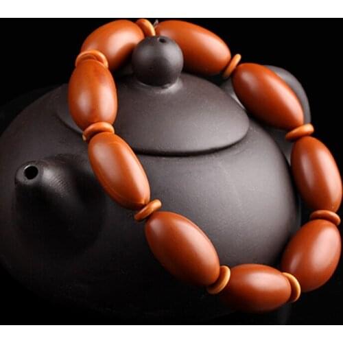 Dropshipping Natural Olive Shell Bracelets High olive core DIY Buddha Bucket Bead Hand String Oil Old Wood Bracelet Jewelry