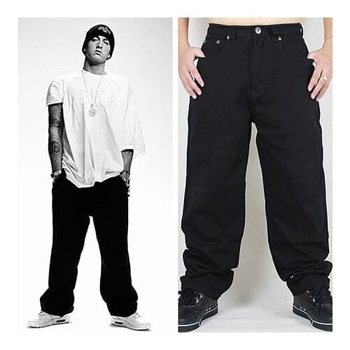 Hip Hop Baggy Jeans 2020 New Arrivals Loose Fit Wide Leg Denim Pants Skateboarder Streetwear Vintage Black