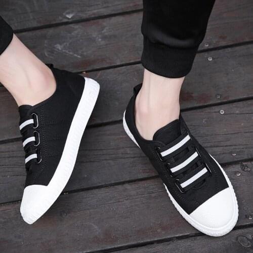Canvas leather on solid sale hombre for Breathable shoes mens causal shoe sports knitting casuales sneakers zapatos Men mens de