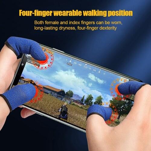 2PCS Mobile Game Controller Finger Sleeve Sets Anti-Sweat Reusable Sweatproof Breathable PUBG Full Press Screen Finger Cover