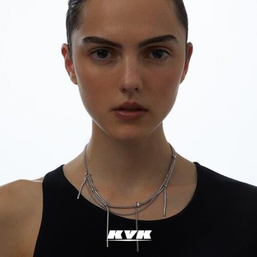 KVK knot Tassel Necklace 2021 new fashion light luxury niche design sense neckwear feminine style tassel clavicle chain