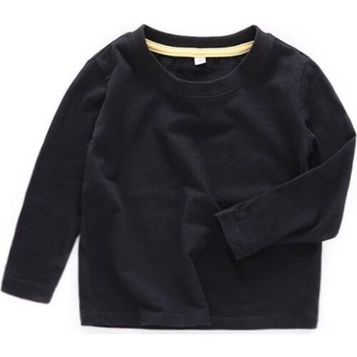 Hot SALE Children T-shirt 2020 Spring Top Quality Long Sleeve Pure Color Boys Girls T Shirt Top Kids Clothes Free Shipping 2-10y