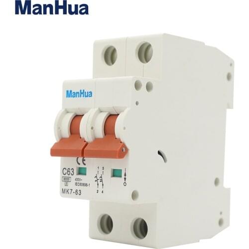ManHua MK7-63 L7 6000A UK Market MCB 2P ~230/400V 6A 16A 20A 32A 63A CE Certificate breakers Mini Circuit Breaker