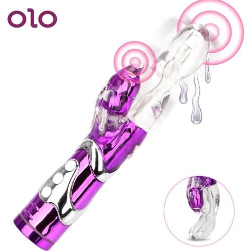 OLO 8 Speeds Masturbator Dual Vibration Dildo G Spot Rabbit Vibrator Sex Toys for Women Vagina Clitoris Double Vibrator