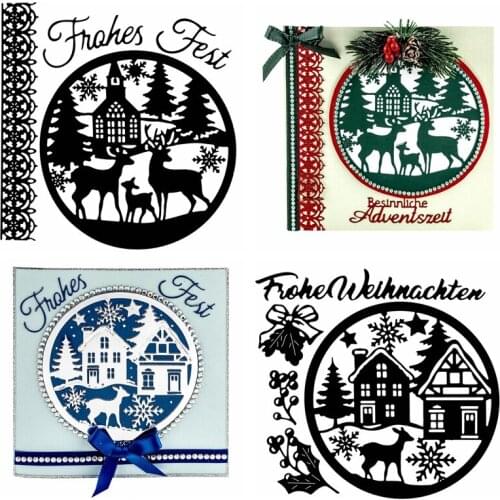 Circle Christmas Scene Metal Cutting Dies DIY Card Album Photo Make Scrapbook Crafts Stencil New Supplies Die Cuts 2020