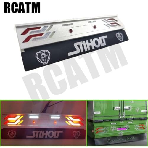 Metal Led PCB Taillight Light Group System with Mudguard LOGO for 1/14 Tamiya RC Truck SCANIA R470 VOLVO ACTROS 56323 MAN DIY
