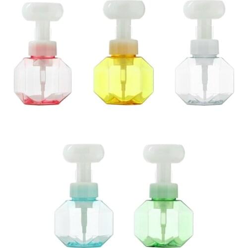 Refillable Flower-shaped Foaming Empty Soap Dispenser Pump Bottle for Facial Cleanser Shower Bubble Body Wash Kitchen 300ml