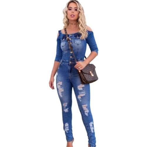 2021 New Autumn Women Denim Jeans Jumpsuit Full Sleeve Sashes Bodycon Rompers Sexy Club Night One Pice Playsuit Overall Outfits