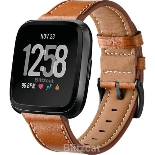 NEW Leather Bracelet Strap For Fitbit Versa 2 3 Fitness Band Loop Genuine Leather Smart Watch Strap Replacement For Fitbit Versa