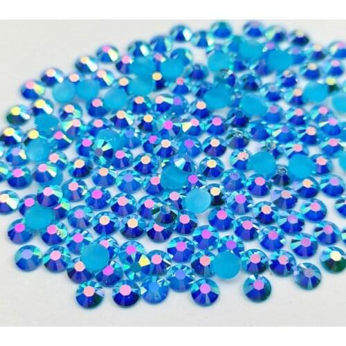 2mm 3mm 4mm 5mm 6mm Wholesale Jelly Blue AB Crystal Rhinestone Bulk Resin Flatback Stones Non Hot Fix Strass Applique
