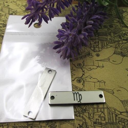 10pcs--Virgo Zodiac stainless steel charms more style for choosing DIY Charms pendants for necklace 30x7mm
