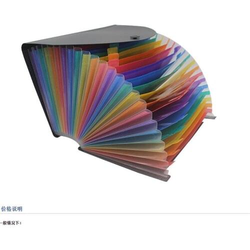 Expanding A4 File Holder Office Supplies Plastic Rainbows Organizer A4 Letter Size Portable Documents Holder Desk Storage