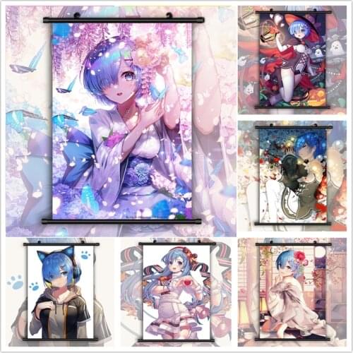 Re Zero Rem Anime Manga HD Print Wall Poster Scroll