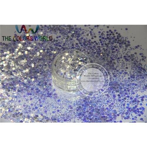 Xmas-5 Mix Iridescent white colors with blue light Glitter Spangles for Nail Art ,DIY supplies