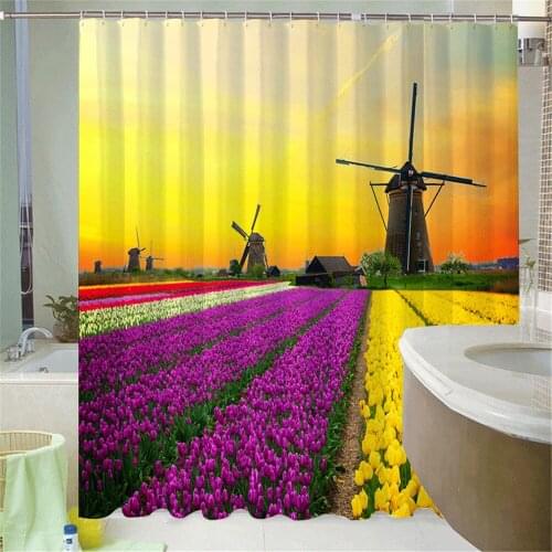 Forest Natural Scenery Shower Curtains 3d Printing Bath Curtains Polyester Washable Fabric Home Decorative Screen