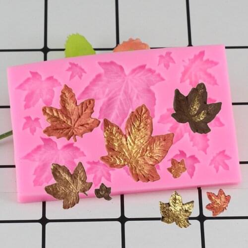 Silicone Maple Leaf Mold Cake Decoration Tools Fondant Molds3D Sugarcraft Resin Clay Chocolate Molds Kitchen Baking Moulds