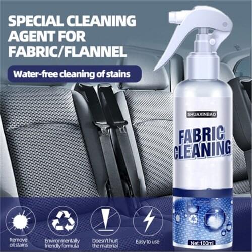 Car Interior Fabric Cleaning Agent 100ml Multi-purpose Cleaning Agent Spray Water-free Cleaning Agent Auto Roof Dash Cleaning
