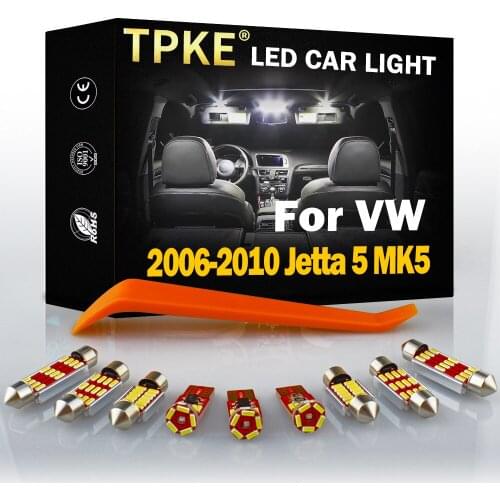 TPKE 14Pcs White Canbus Interior LED Car Reading Light Kit For 2006-2010 VW Jetta 5 MK5 Map Dome Trunk Glove Box Light
