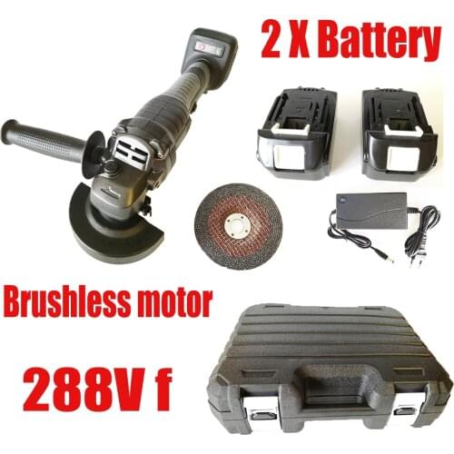 Angle Grinder with 2 Lithium-Ion batteries Cordless Power Tool Cutting and Grinding Machine Polisher for Home DIY