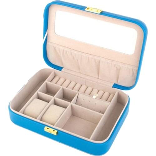 PU Leather Jewelry Case Box Multi Slots Jewelry Watch Display With Lock