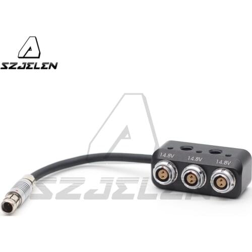 0F 3pin Male to 0B 2pin Female Hub Adapter Splitter for ARRI /SONY Camera Power Supply Distributor, three way Splitter