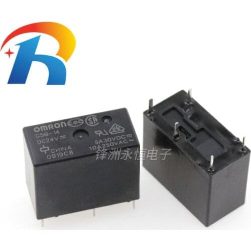 100% New original OMRON Relay G5Q-14 G5Q-14-DC24V G5Q-14-24VDC 5A 5pin alternative G5Q-1 G5Q-1-EU