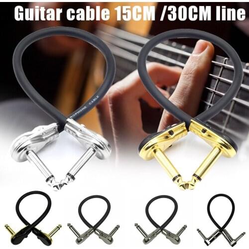 15/30cm Guitar Patch Cable Guitar Effect Pedal Cables Right Angle Dual Shielded Ultra Flexible Cable медиатр для гитары