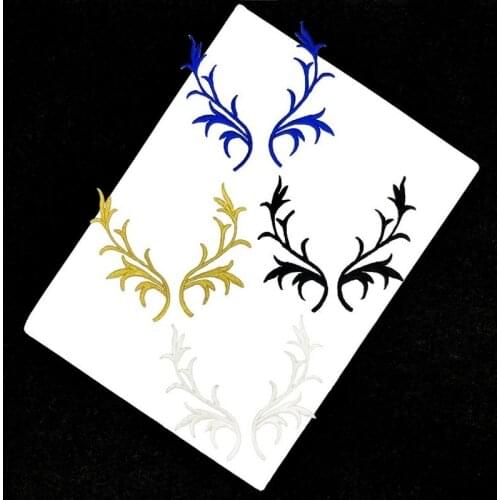 2paris Gold Blue White Black Retro Iron on Patch Appliques In Garments Steamers Clothing Embroidery Fabric Sticker Craft Sewing