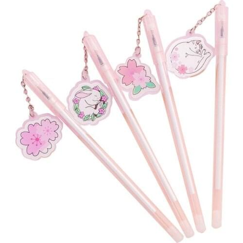 20 Pcs Cute Creative Cherry Blossom Pendant Gel Pen Student Exam Writing with Pendant Pen Kawaii School Supplies
