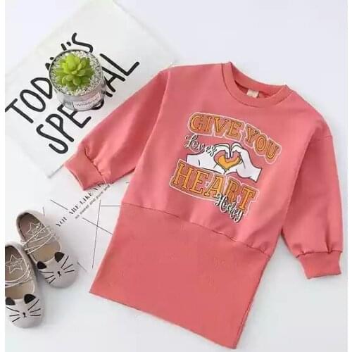 2018 Baby Kids Girls Spring Dress Children Girl Printed Cotton Sweatshirts Dresses Vestido Clothing